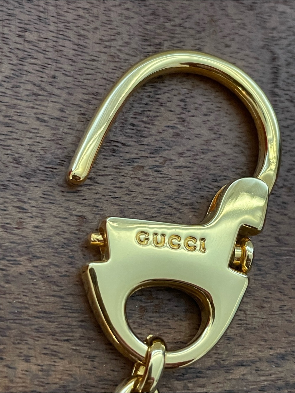 GUCCI Vintage Marina Interlocking G Gold Tone Bag Charm/Keychain w/Box - Picture 10 of 11